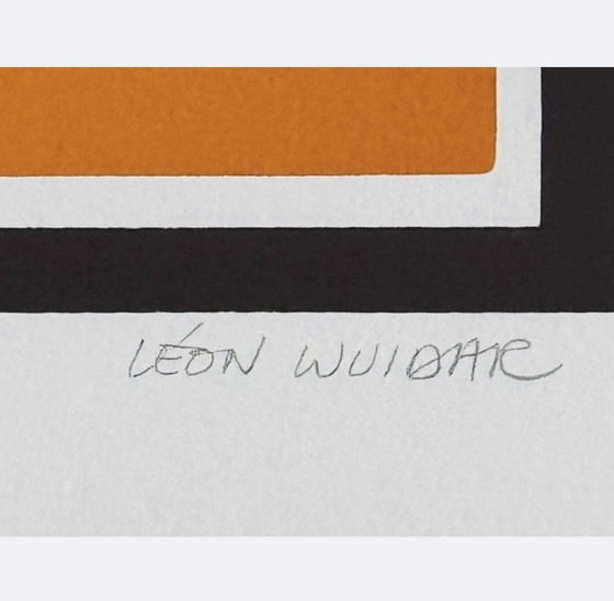 Image 1 of Léon Wuidar ( 1938 ) rare constructivist silkscreen from 1986