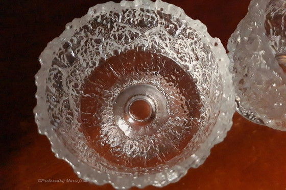 Image 1 of 2x Tapio Wirkkala, coupes à dessert IITALA verre à glace (Aslak) à pied.