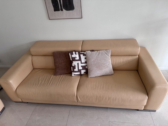 Moving Sale: Calia Italia Leather Sofa Set – 3-5 seaters, Metal (photo 5 of 5)