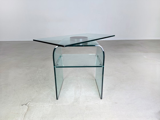 Image 1 of Mesa de centro giratoria de cristal original de Fiam Italia, años 80