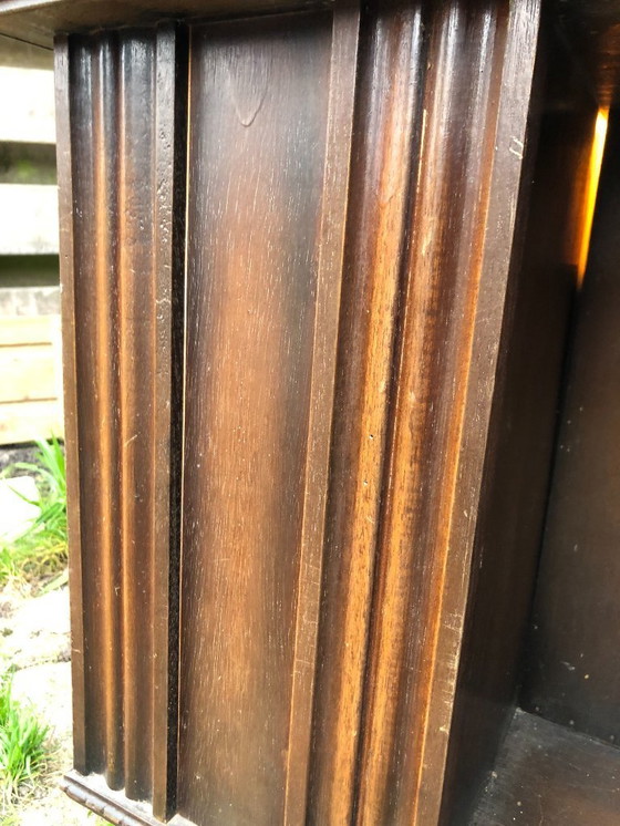 Image 1 of Vintage boekenmolen draaibaar met verlichting - rokers kastje