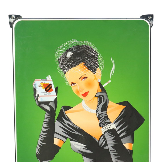 Image 1 of Letrero publicitario de cazador con placa esmaltada de gran tamaño