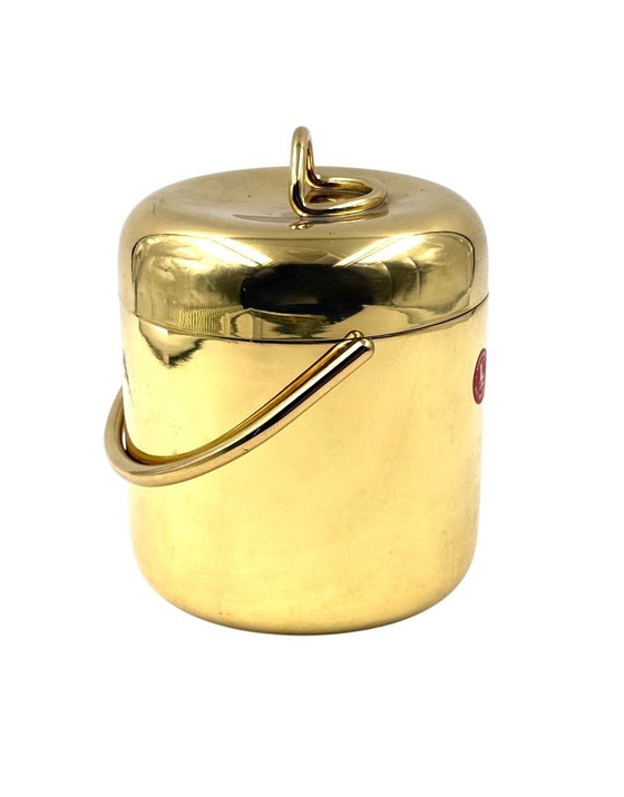 Image 1 of Secchiello per ghiaccio in oro Hollywood regency, Lira Italia, 1980 ca.