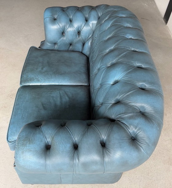 SET PRICE Vintage English Chesterfield sofa set – Seating area, Leather (photo 9 of 13)