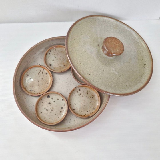 Image 1 of IMPORTANT VINTAGE 1970 PYRITE STONEWARE SERVING PLATTER LA BORNE 70S 1970S