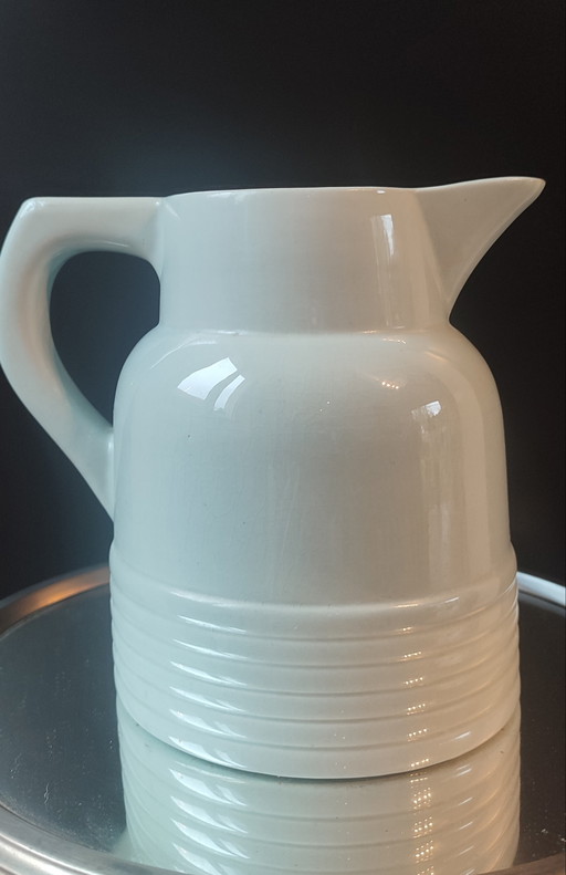 Art Deco pitcher from Longwy, Celadon Green. 1930s-40s