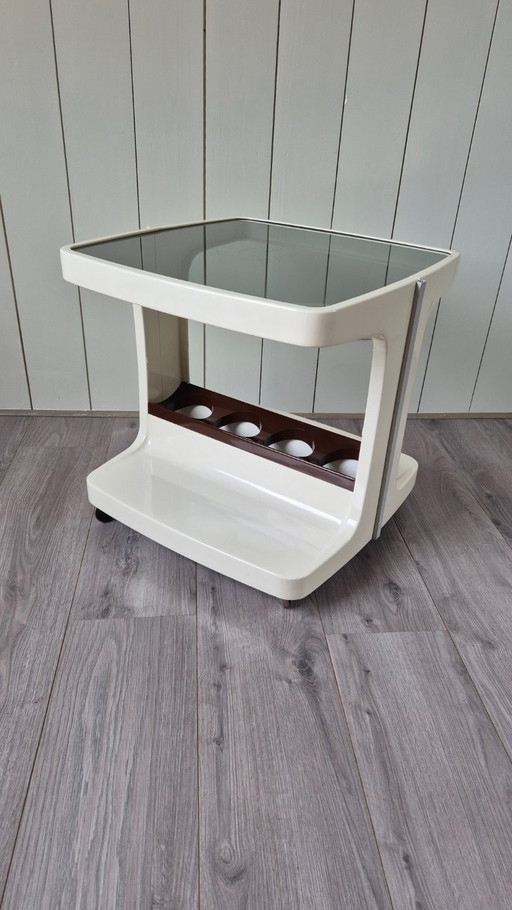 Vintage Barwagen/Beistelltisch aus Kunststoff im Space-Age-Stil