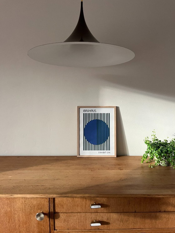 Image 1 of Vintage Semi Pendel (60cm) - Fog & Mørup - Lampe Chapeau de Sorcière - Lampe design danoise