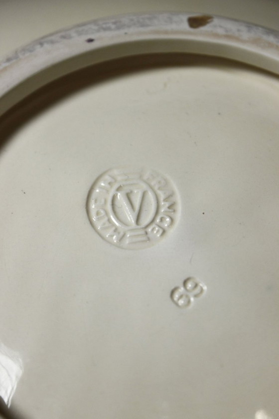 Image 1 of Verceram France - Large fruit bowl in the shape of a leaf, 1950s design