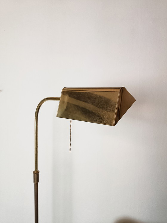 Image 1 of Vintage messing leeslamp vloerlamp goudkleurig 