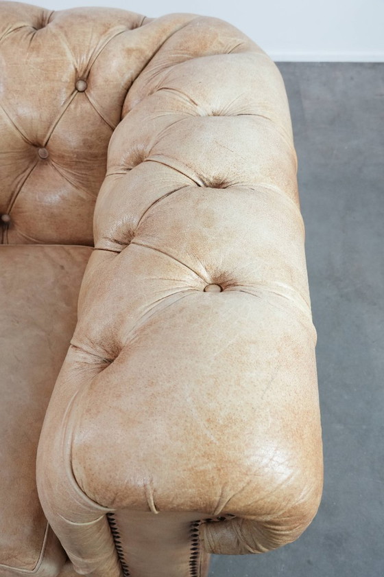 Image 1 of Unique Chesterfield armchair made of cowhide leather