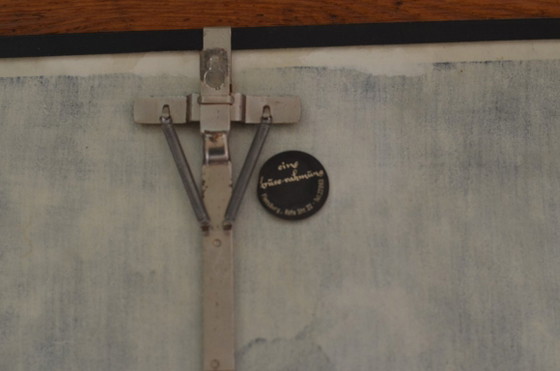 Ingelijste prent met gestileerd gezicht, Litho's & Zeefdrukken, Papier, Glas, Blauw, Aziatisch (foto 11 van 12)