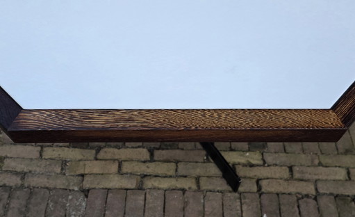 Mesa de comedor vintage de diseño en madera wengué. OV Rotterdam. Década de 1970.