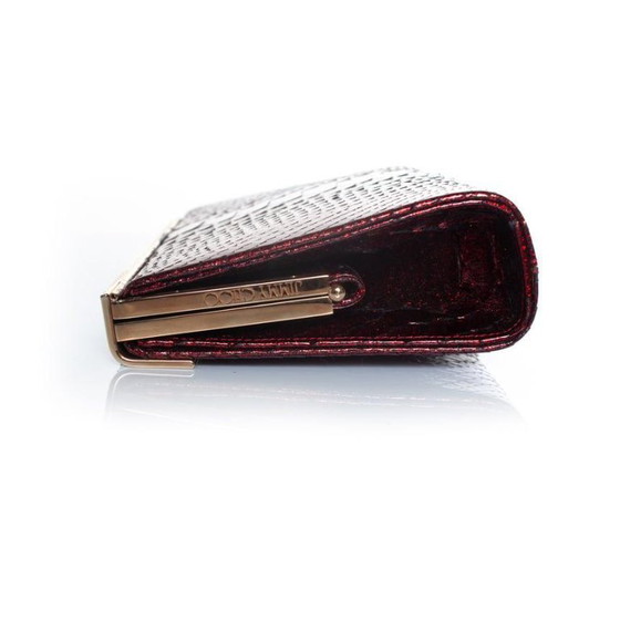 Image 1 of Jimmy Choo Clutch aus Pythonleder in Metallic-Rot