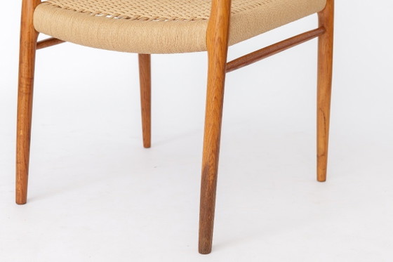 Image 1 of Sillón modelo 56 de Niels Otto Møller, pieza rara | Roble danés | Asiento tejido a mano | Década de 1950