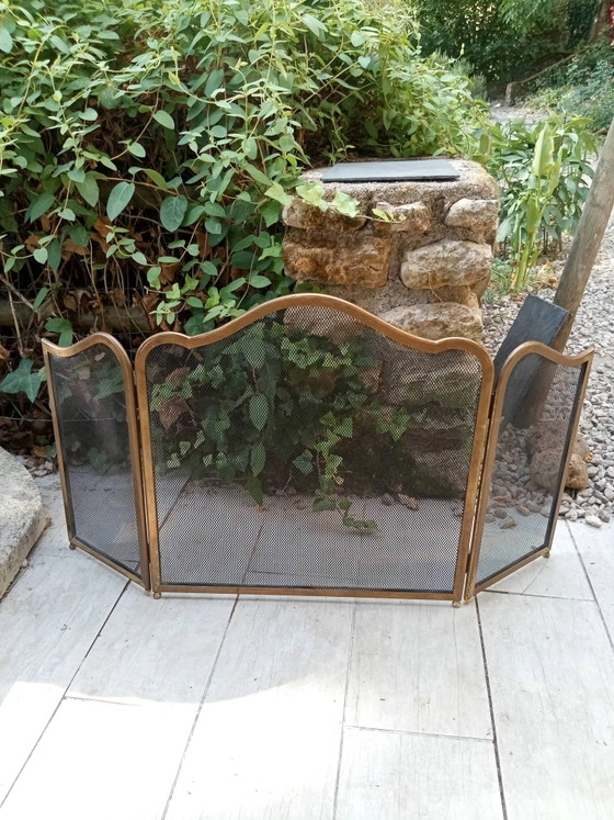 Fireplace screen in brass, Louis XV style. – Decorative Objects, Vintage (photo 6 of 6)