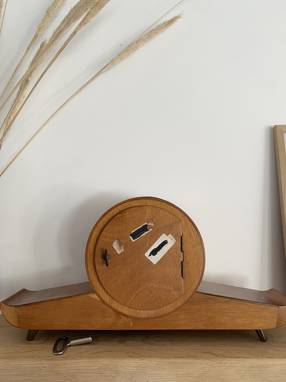 Image 1 of Chiming Mantel Clock, mid-century modern, Nederlands design uit de jaren 50