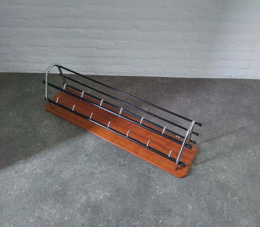 Vintage coat rack chrome/teak