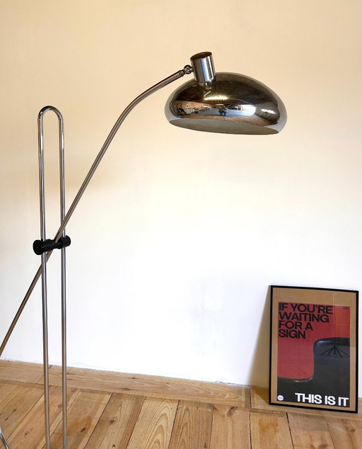 Grand Lampadaire Arc Ajustable en Marbre et Chrome, Italie, 1970s – vloerlampen, Marble, Metal (photo 2 of 8)