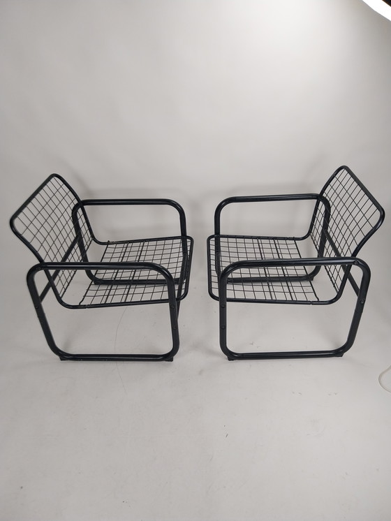 Image 1 of 1 x ensemble de 2 fauteuils vintage Ikea mölle en fil d'acier 1980 par Knut et Marianne Hagberg.