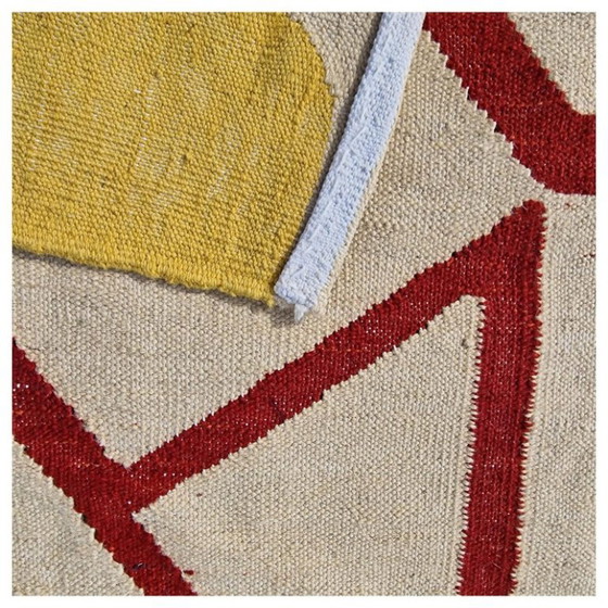 Willem De Kooning Privileged geïnspireerd handgeweven wollen wandtapijt | Textielkunst (98 × 68 inch) (photo 9 of 10)