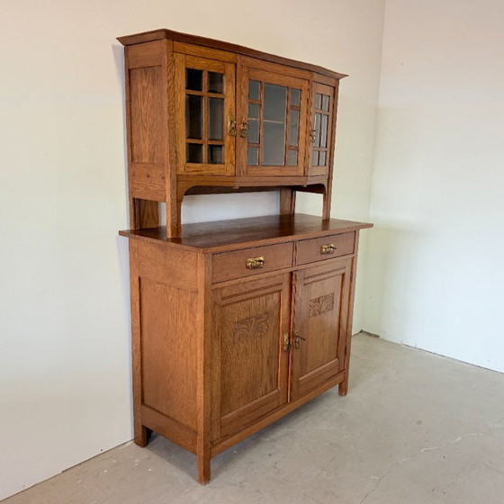 Antieke Art Deco Buffetkast Eiken Amsterdamse School Jaren 30 – Buffetkasten, Wood, Vintage (photo 2 of 11)
