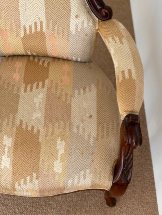 Image 1 of FAUTEUIL BIEDERMEIER MAJESTUEUX avec DOSSIER DE 80 cm