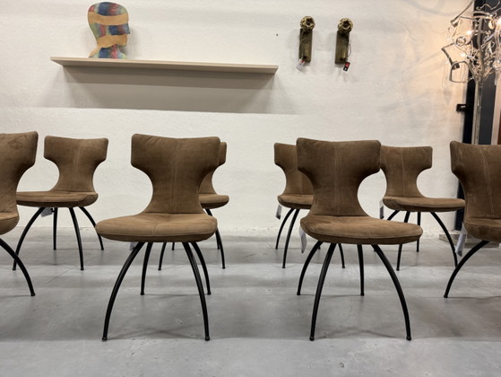 4 Leolux Callas Esszimmerstühle Danza, Leder, Braun (Foto 2 von 12)