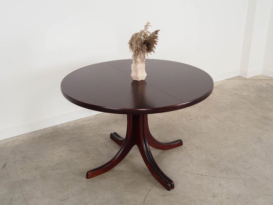 Image 1 of Round mahogany table, Danish design, 1970s, manufactured in Denmark