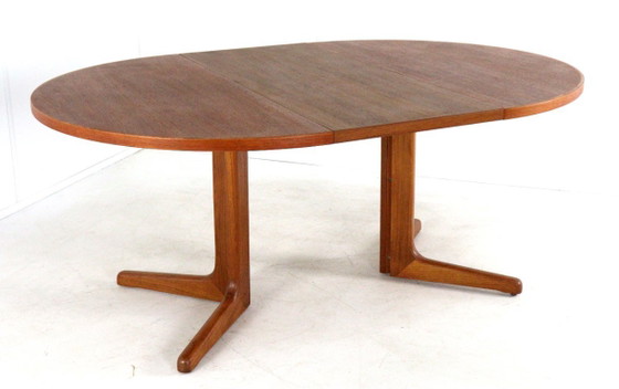 Image 1 of Tavolo da pranzo rotondo allungabile 2x di S. Burchardt Nielsen, design vintage danese.