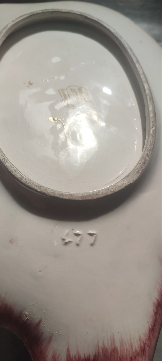 Vintage Ceramic Dish Hubert Bequet Quaregnon Gilded - N°477, Crockery, Multi Color (photo 11 of 15)