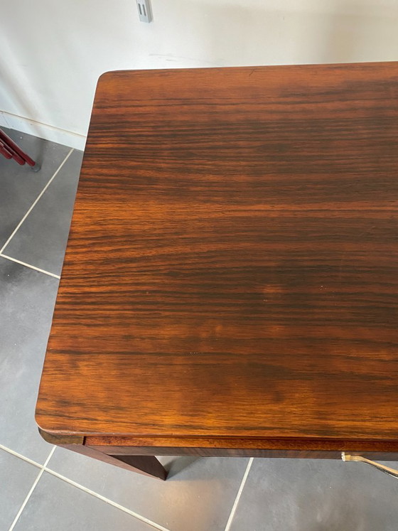 Image 1 of Vintage 1950s rosewood veneer side table/desk with one drawer