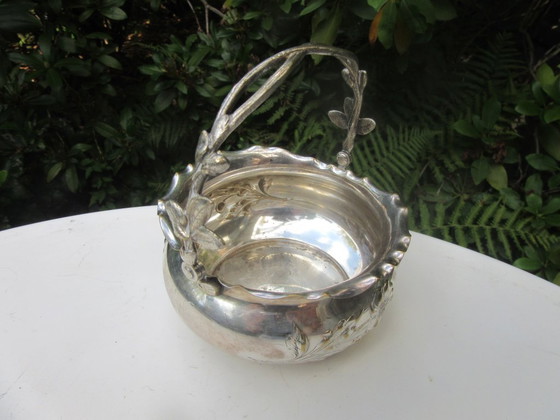 WMF Art Nouveau Antieke Kom met Zwenkhandvat, Verzilverd, Gestempeld WMFM – Schalen, Metal, Silver (photo 7 of 16)