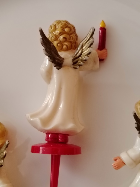 Image 1 of Statuette vintage in bachelite con angelo, anni '50/'60, corona dell'Avvento