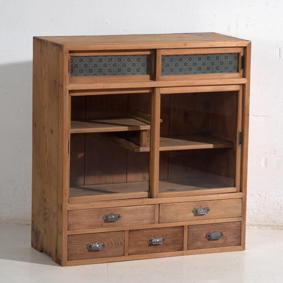 Antique Japanese cedar tea cabinet (Cha Tansu) – Taisho / Showa – circa 1912–1945 #32 – Storage cabinet (photo 9 of 40)