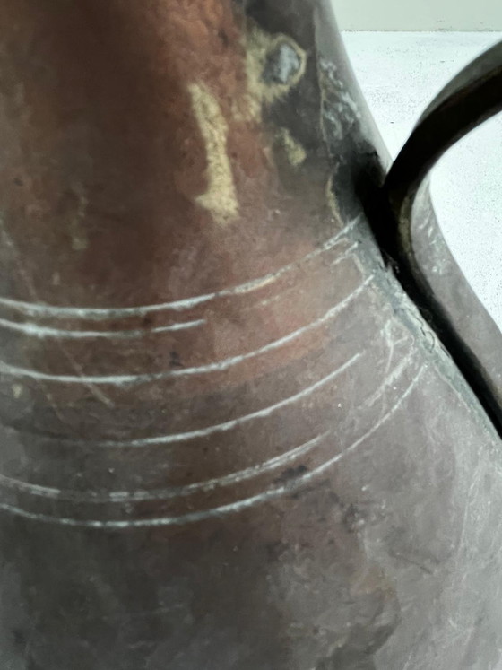 Image 1 of Handgefertigter osmanischer Kupferkrug aus dem 19. Jahrhundert – 38 cm hoch