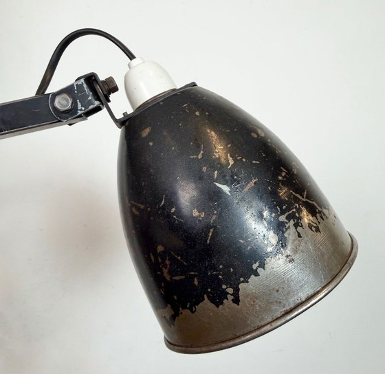 Image 1 of Industriële, zwarte, verstelbare wandlamp van Memlite, jaren 60.