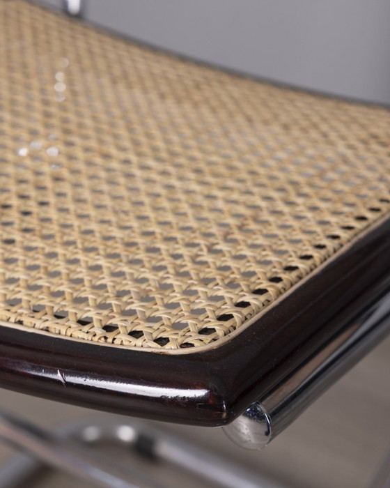 Image 1 of Set of 4 vintage 1960s metal and Vienna straw chairs, Italian design