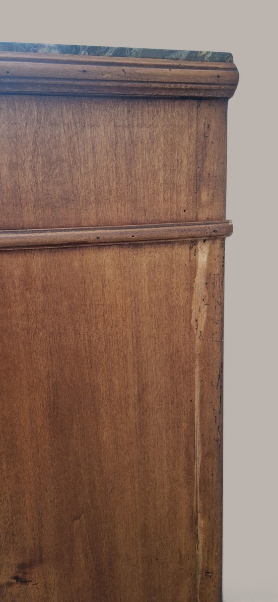 Comodino stile Luigi Filippo - Legno e marmo grigio, Epoca XIX secolo, Comodini, Marrone (foto 14 di 15)