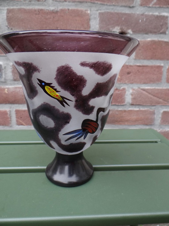 Signed Ulrica Hydman-Vallien for Kosta Boda ‘Black Magic’ glass bowl Sweden – Vases (photo 5 of 14)