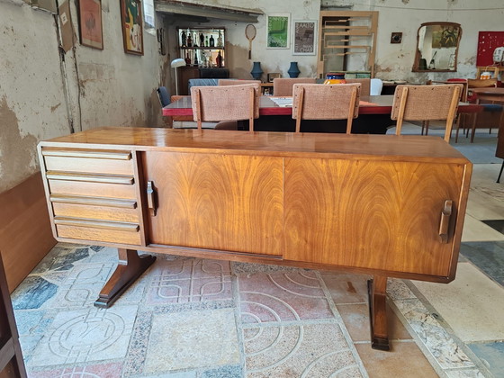 Buffet bas Midcentury, Bois, Marron (photo 3 sur 8)