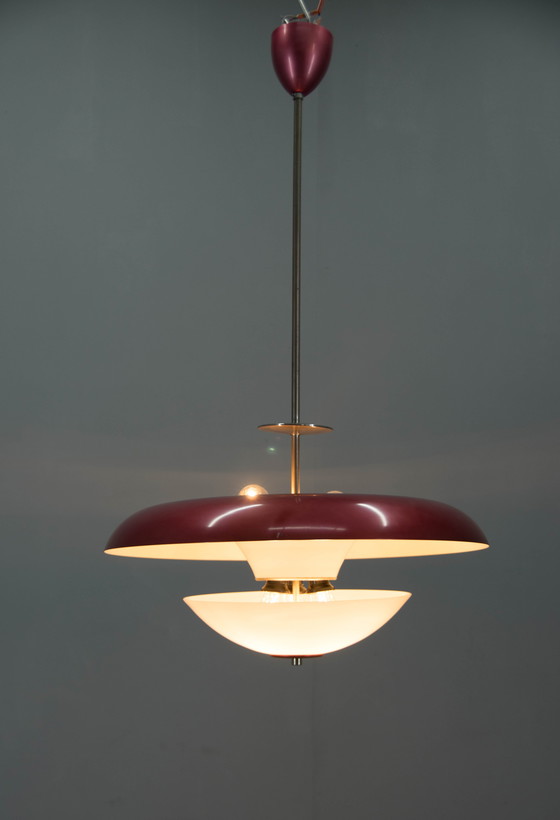 Image 1 of Lámpara de araña morada Bauhaus de IAS, década de 1930