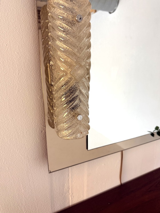 Image 1 of Vintage 2-tone mirror and Murano glass, Hillebrand '80