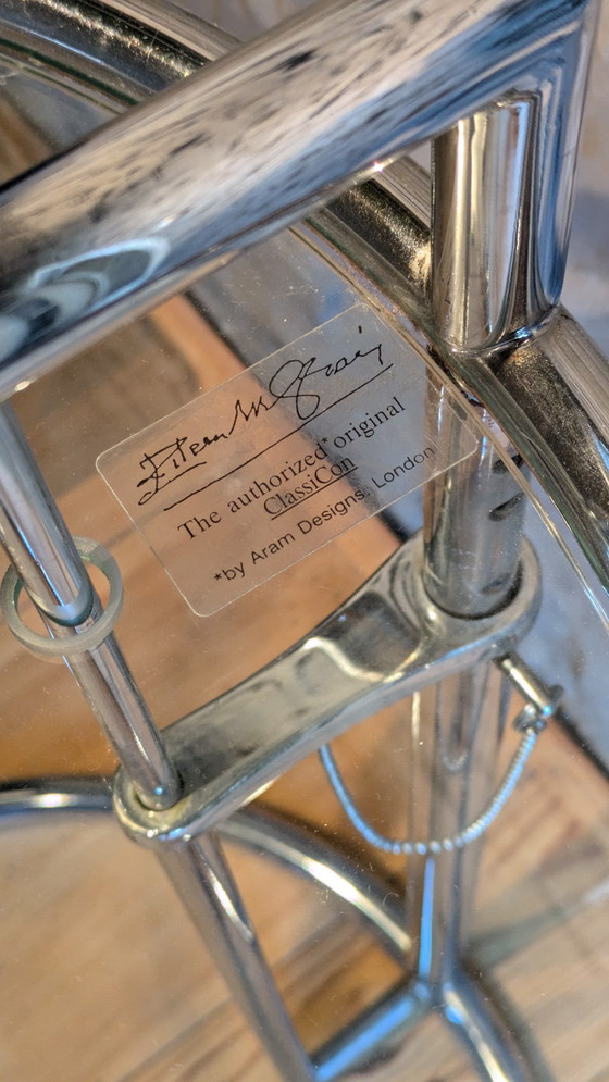 Image 1 of ClassiCon Eileen Grey E1027 side table glass chrome design classic