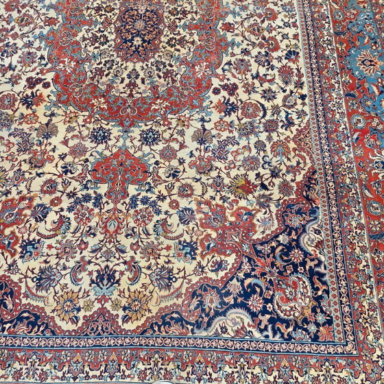 Rare Extra Large Vintage Isfahan Rug | Kork Wool | Persian Rug | 400×570 cm – Rugs & carpets, Cotton (photo 9 of 17)