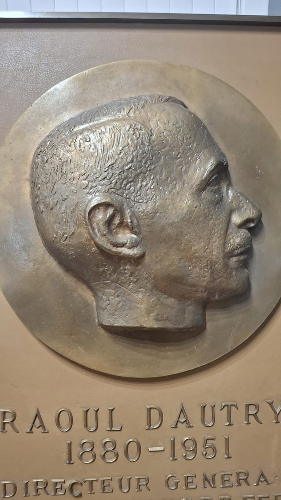 Placa de bronce firmada por Séraphin GILLY - Tema ferroviario – Esculturas, Bronze (photo 3 of 5)