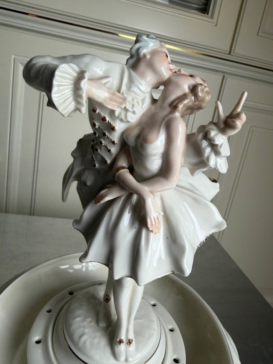 Image 1 of Hutschenreuther Selb Art Department – ​​Karl Tutter – Original two-part flower arrangement dish “Lovers / The Kiss”