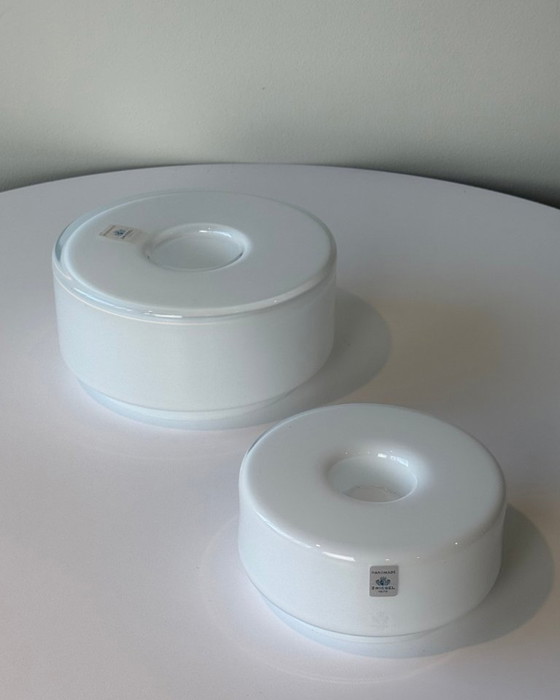 Image 1 of Vintage Zwiesel Opaline Tealight Holders — Set of Two