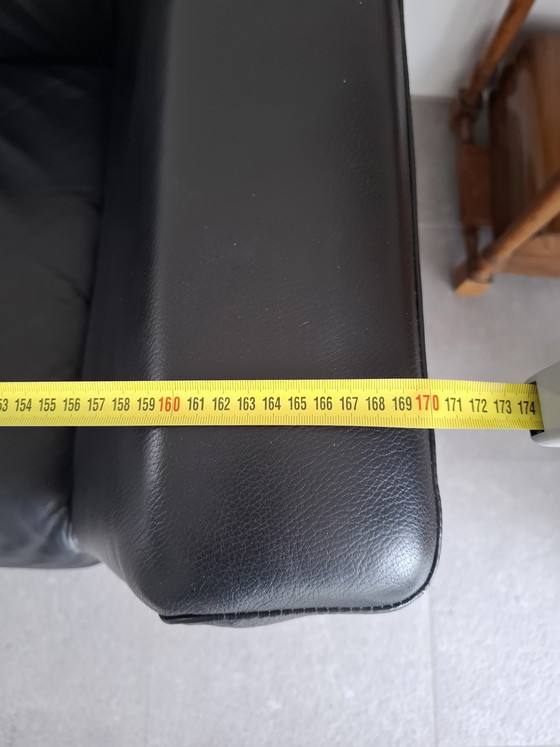 Image 1 of Schwarze Leder-Zweisitzerbank