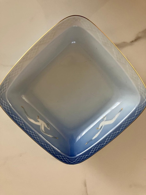 Juego de café y postre Bing & Grøndahl "Seagull" con borde dorado - 23 piezas, Loza, Porcelana, Azul (foto 8 de 9)